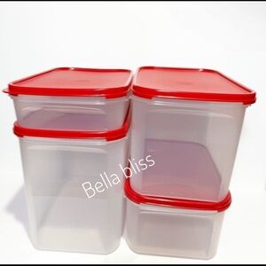 Tupperware Modular Mates Rectangular #1, 2, 3 & 4 Black New